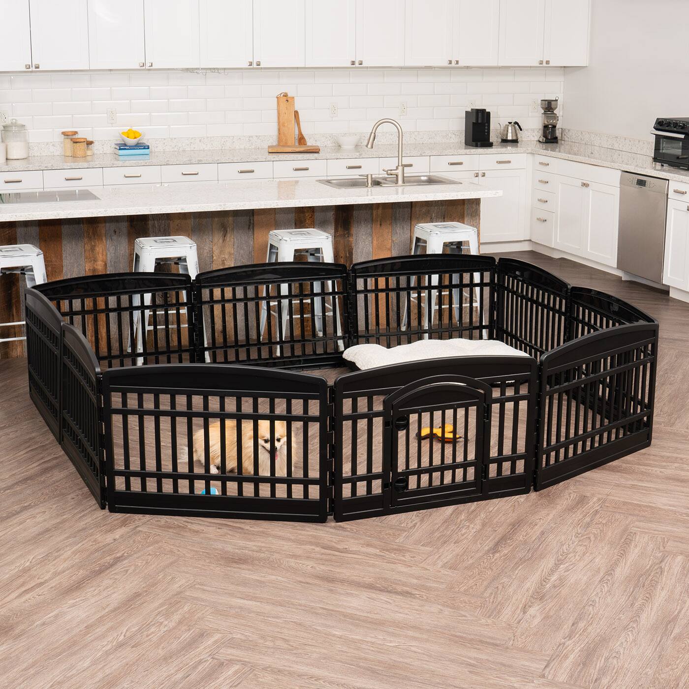 Alt View 2. IRIS USA - IRIS 4-10 Panel 24/34"H Folding Exercise Enclosure Plastic Pet Playpen with Door.