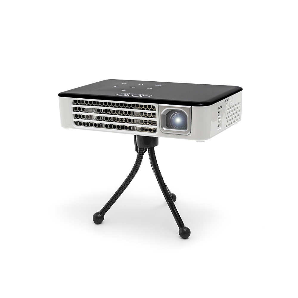 Back View: AAXA - P300 Neo Pico Projector with 2.5 Hour Rechargeable Battery, Native 720P HD Resolution, Up to 120” of Projection - Black/White