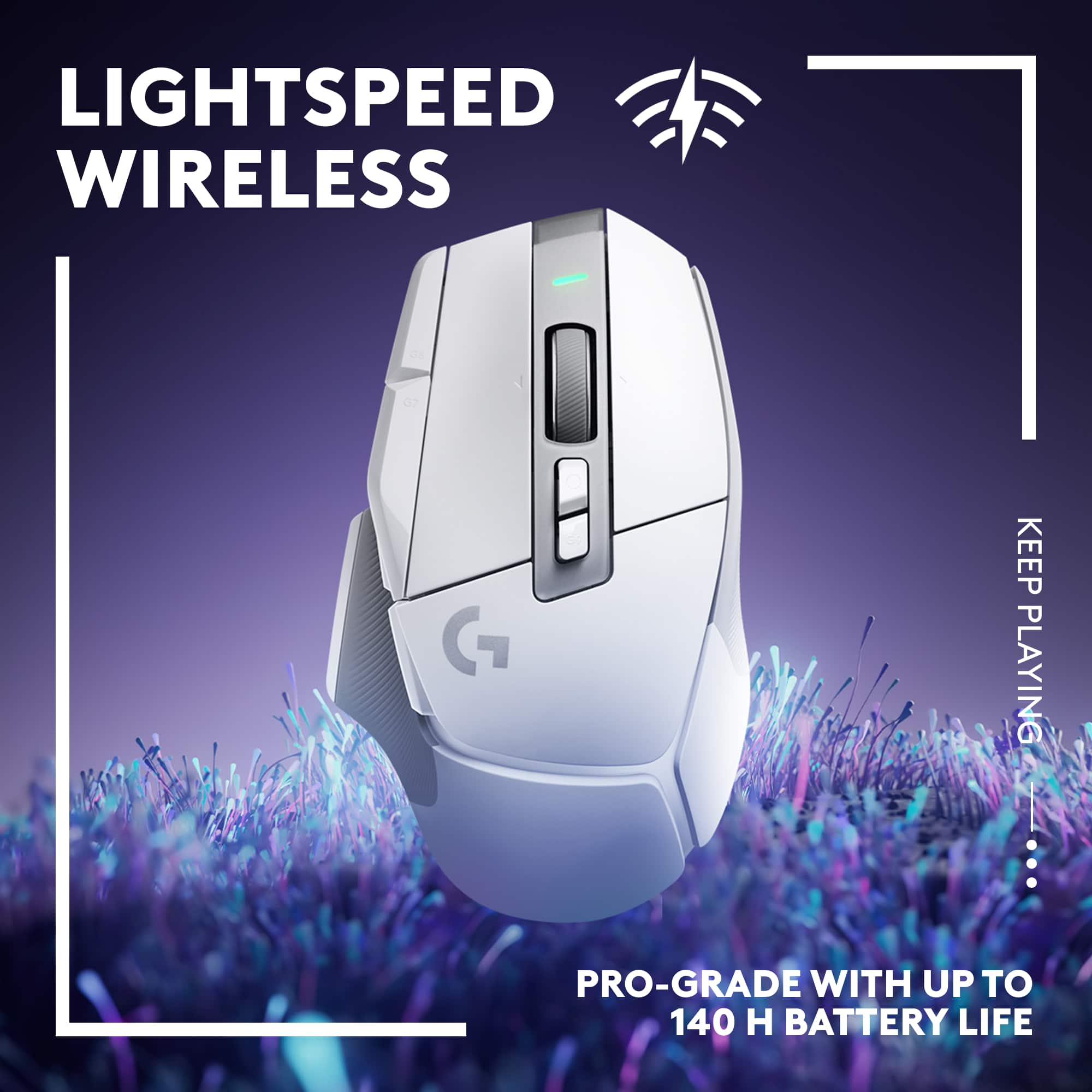 Lightspeed Wireless: Keep Playing with Pro-Grade Wireless Performance and Up to 140 H Battery Life.