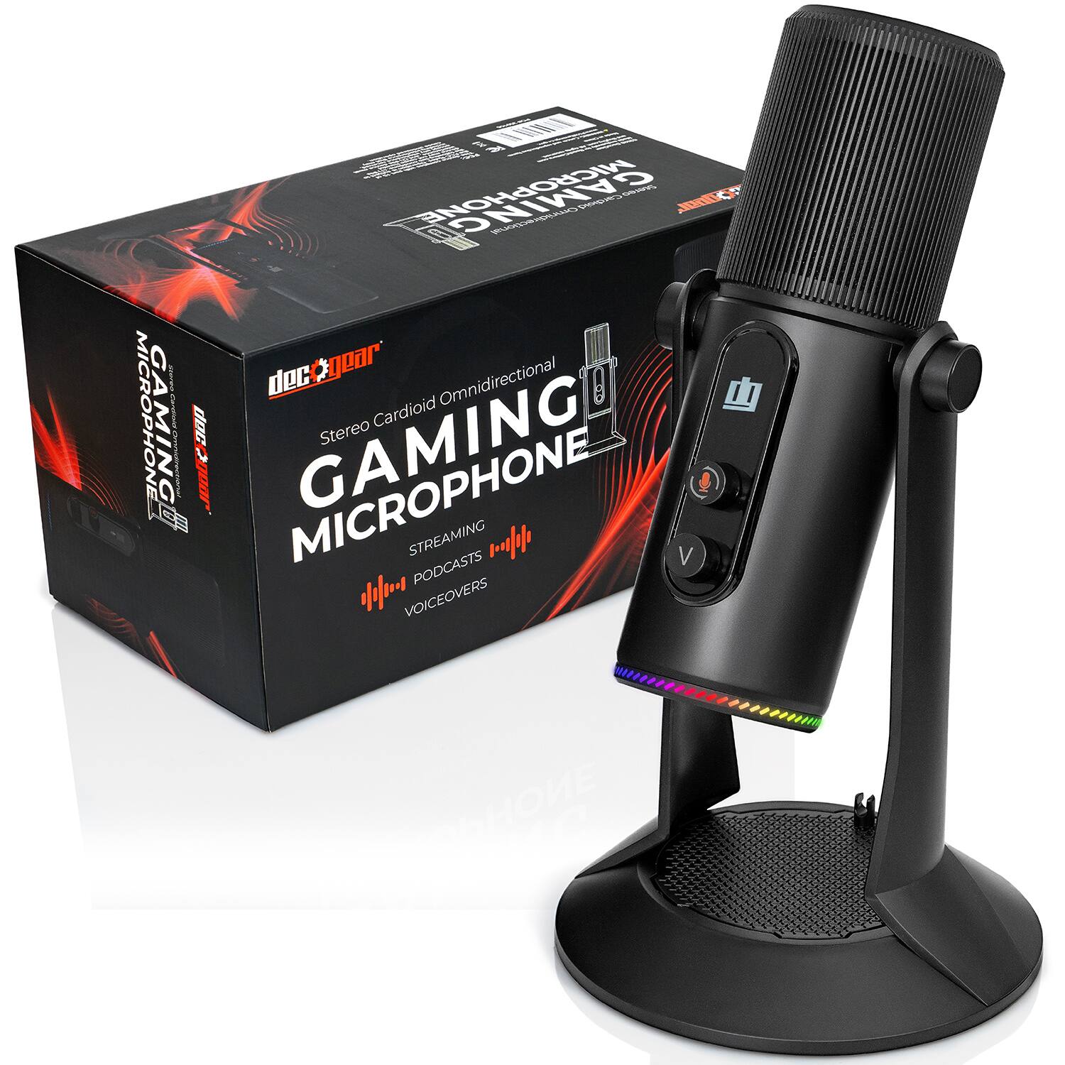 Deco Gear - PC Microphone for Gaming, Streaming, Music Recording, Virtual, USB Plug and Play MIC1G