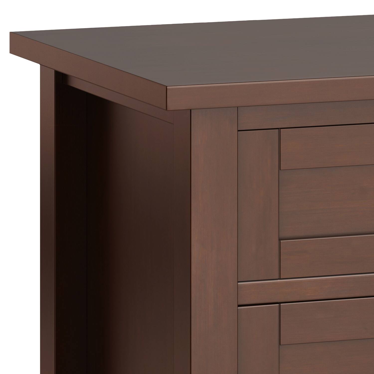 Alt View 4. Simpli Home - Warm Shaker Solid Wood 24 inch Wide Transitional Nightstand in Russet Brown - Russet Brown.