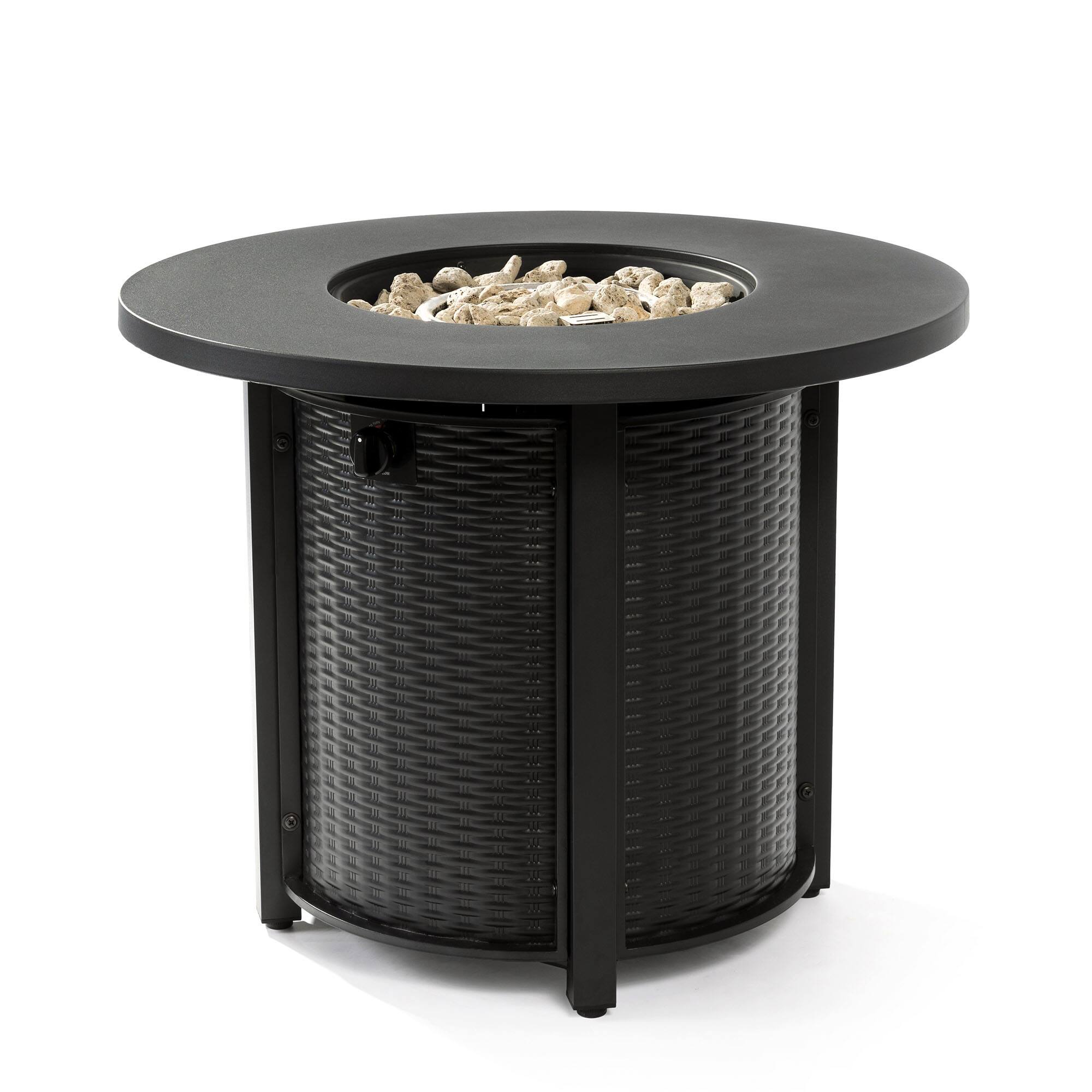 Angle. Dexmalle - Dexmalle-Propane Gas Steel 50000 BTU Fire Pit Table-Black.