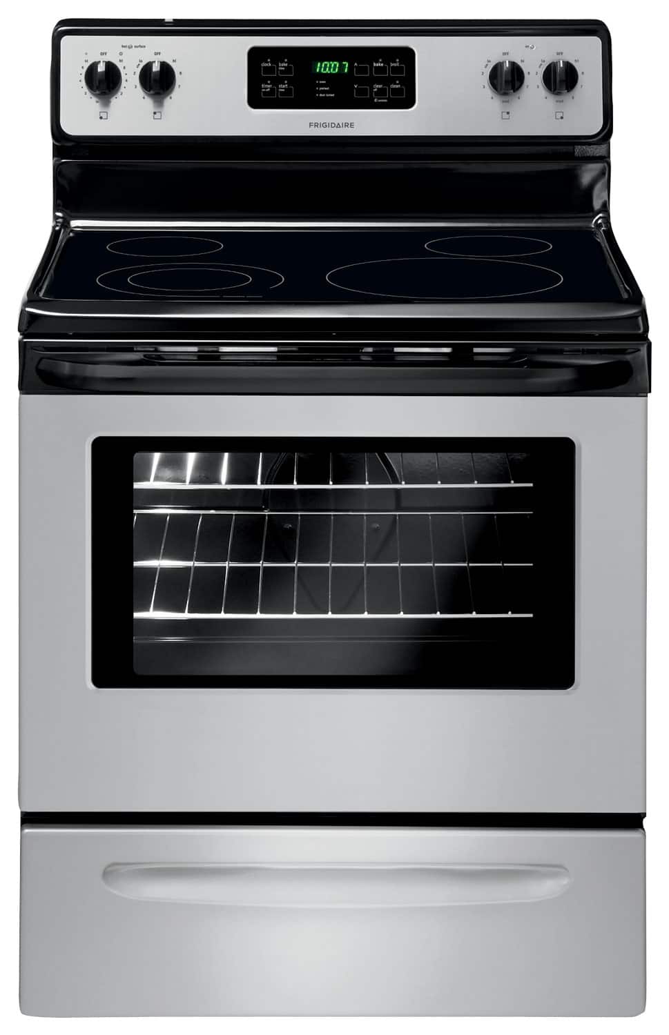 Frigidaire - 5.3 Cu. Ft. Self-Cleaning Freestanding Electric Range - Stainless Steel - Front_Zoom