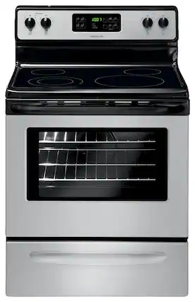 Front. Frigidaire - 5.3 Cu. Ft. Self-Cleaning Freestanding Electric Range - Stainless steel.