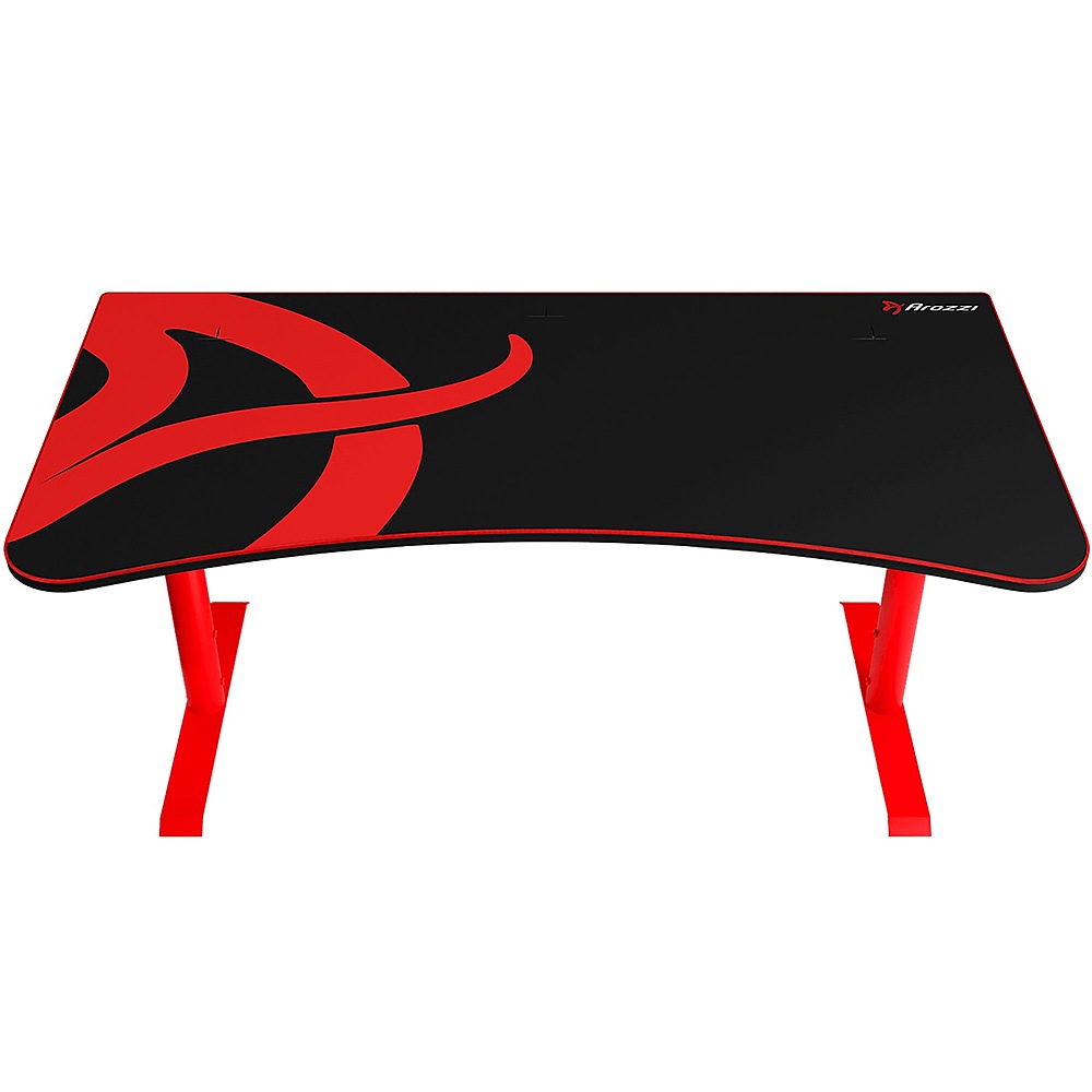Angle View: Arozzi - Arena Ultrawide Curved Gaming Desk - Red with Black Accents