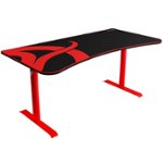 Front. Arozzi - Arena Ultrawide Curved Gaming Desk - Red with Black Accents.