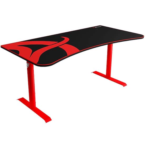 Arozzi Arena Ultrawide Curved Gaming Desk Red with Black Accents