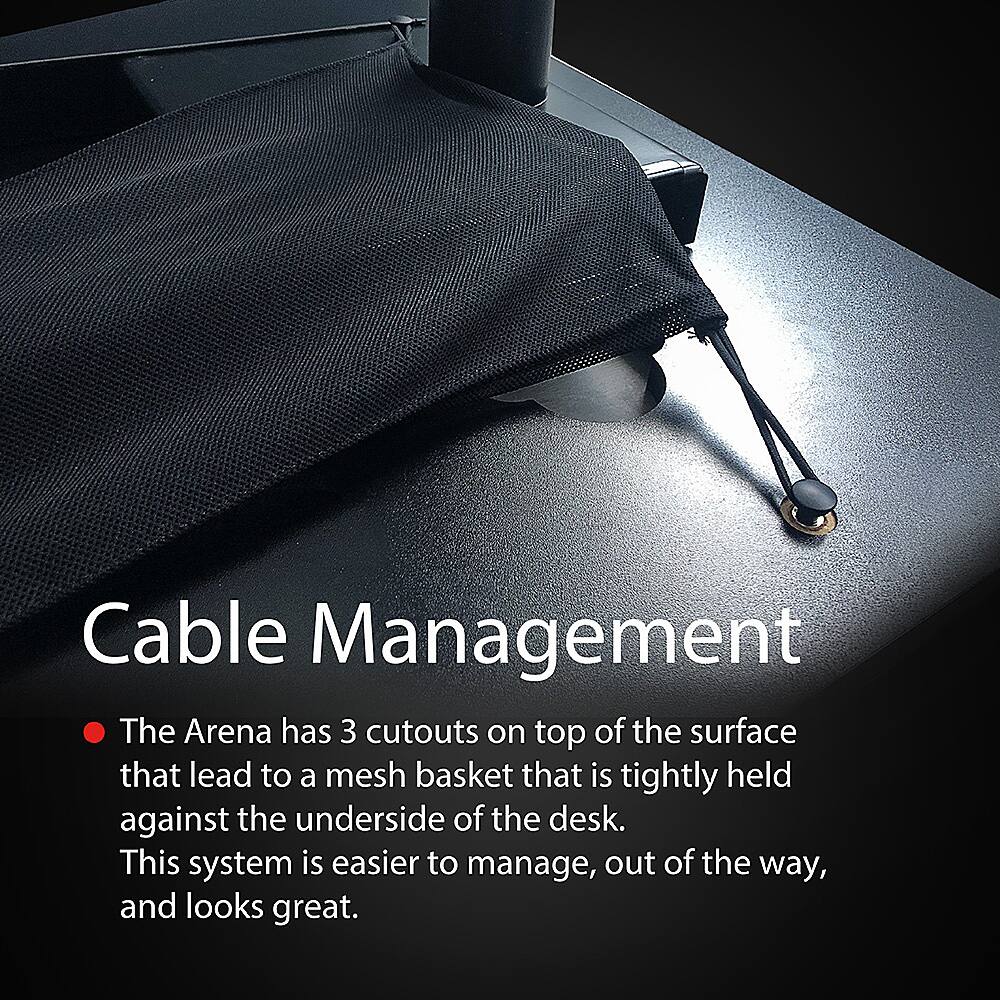 Alt View 15. Arozzi - Arena Ultrawide Curved Gaming Desk - Red with Black Accents.