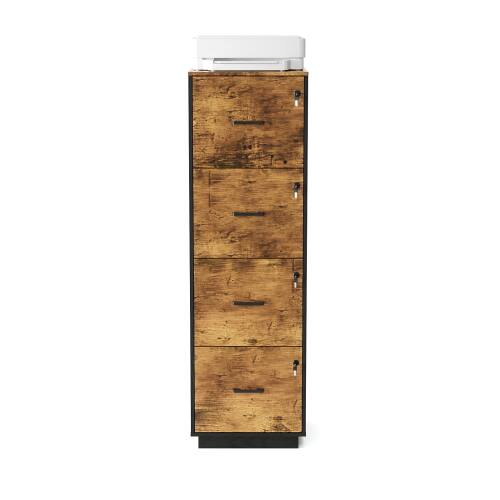 Alt View 2. Winado - Mobile 4-Drawers Tall File Cabinet with Independent Locks, Letter-Size Hanging Anti-Tip for Home Office Space-Saving - Rustic Brown.