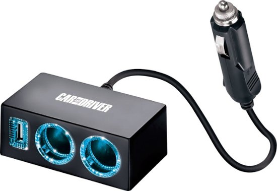 Car and Driver LED Car Charging Station with 2 12V Sockets and USB Port  Black CAD-4742BK - Best Buy