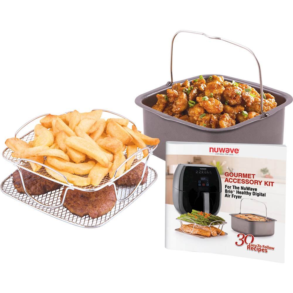 Best Buy NuWave Brio Gourmet Accessory Kit Charcoal/Stainless Steel 36223