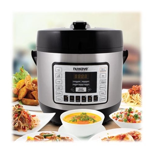 NuWave Duet 6 qt. . Black Electric Pressure Cooker/Air Fryer with 300  Pre-Programmed Recipes 33801 - The Home Depot