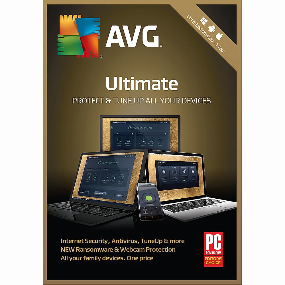 Front. AVG - AVG Ultimate (Unlimited Devices) (1-Year Subscription).