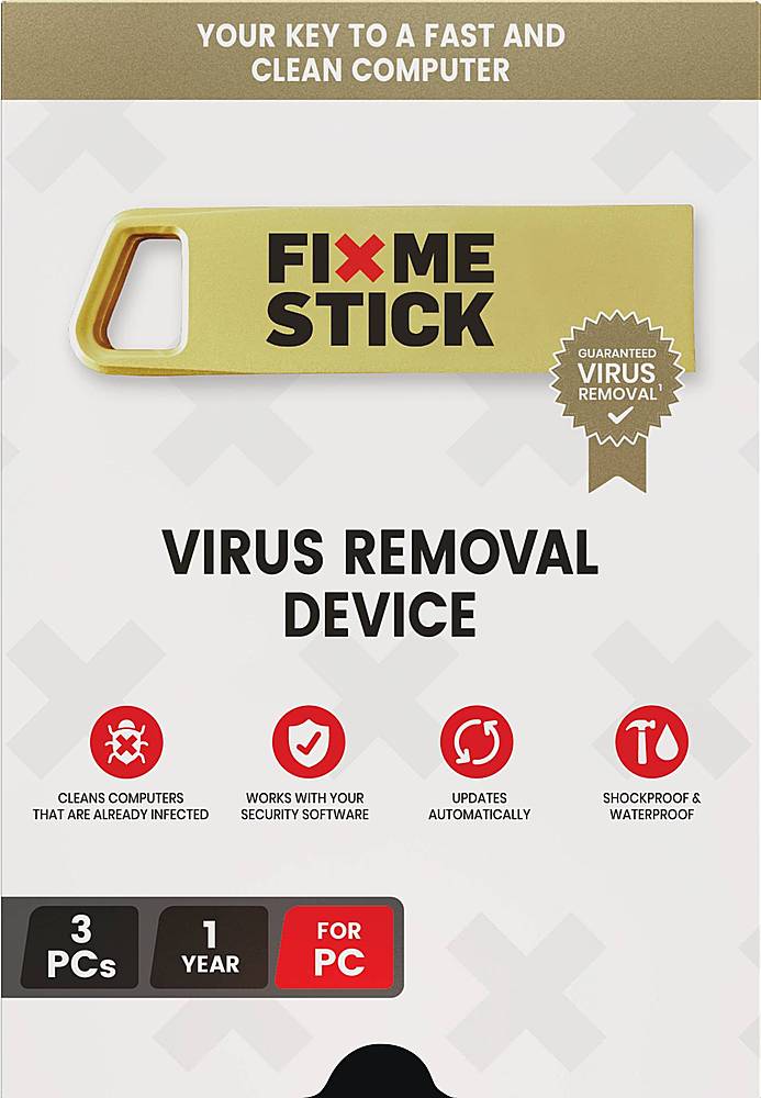 FixMeStick - Virus Removal Device (3 Devices) (1-Year Subscription) - Windows