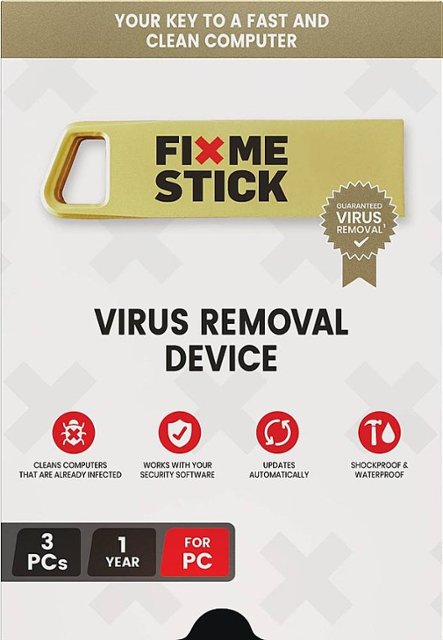 Front Zoom. FixMeStick - Virus Removal Device (3 Devices) (1-Year Subscription) - Windows.