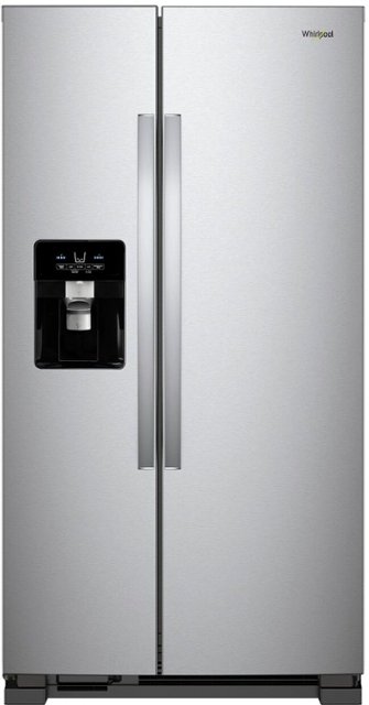 Front Zoom. Whirlpool - 21.4 Cu. Ft. Side-by-Side Refrigerator Fingerprint Resistant - Stainless steel.