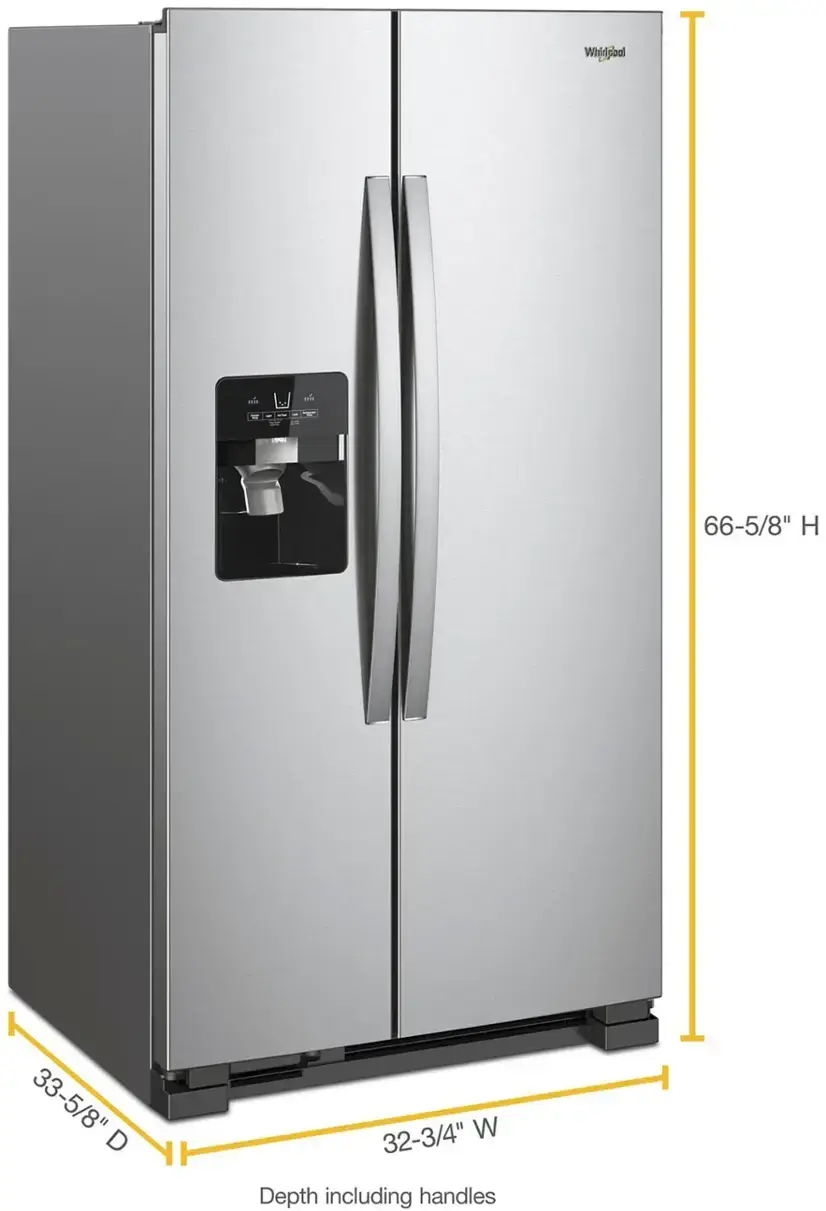 Alt View 11. Whirlpool - 21.4 Cu. Ft. Side-by-Side Refrigerator with Fingerprint Resistant - Stainless Steel.