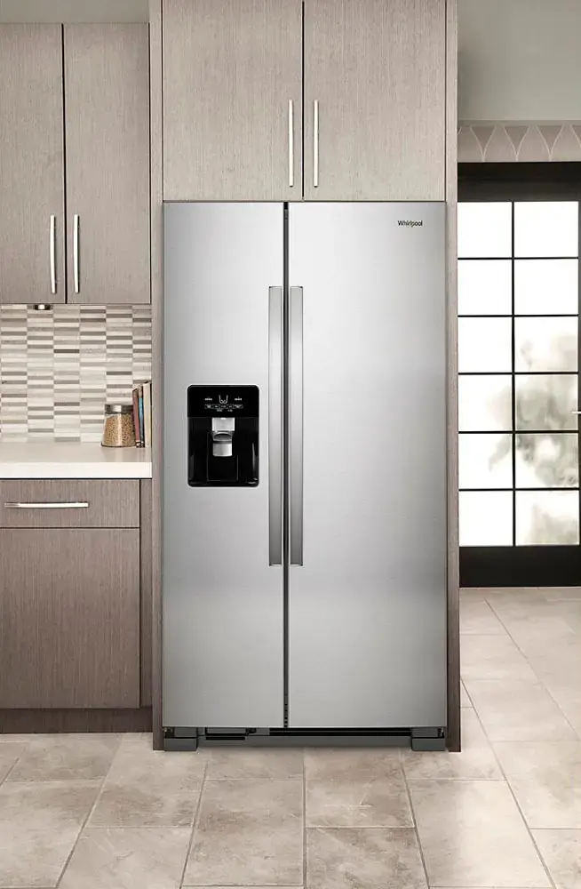 Alt View 3. Whirlpool - 21.4 Cu. Ft. Side-by-Side Refrigerator with Fingerprint Resistant - Stainless Steel.