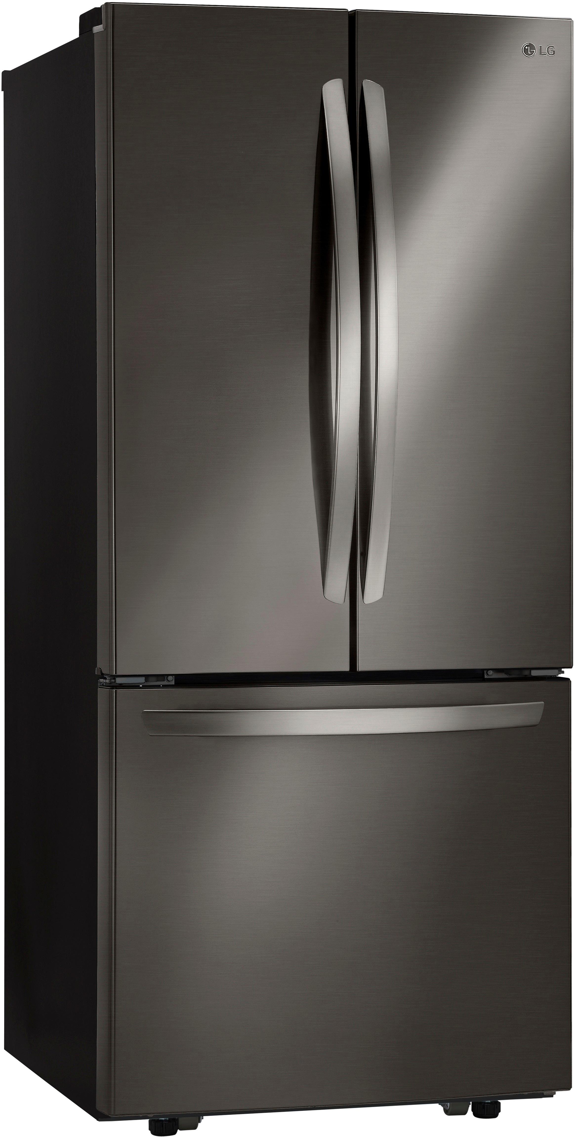 lg 21.8 cu ft french door refrigerator black stainless steel