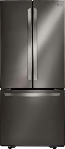 LG - 21.8 Cu. Ft. French Door Refrigerator - Black stainless steel was $1849.99 now $1099.99 (41.0% off)