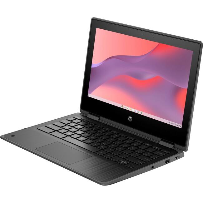 Front. HP - HP Fortis 11.6" HD 1366 x 768 2 in 1 Touchscreen Chromebook Intel Celeron N5100 8GB RAM 64GB eMMC Intel UHD Graphics - I - Unknown.
