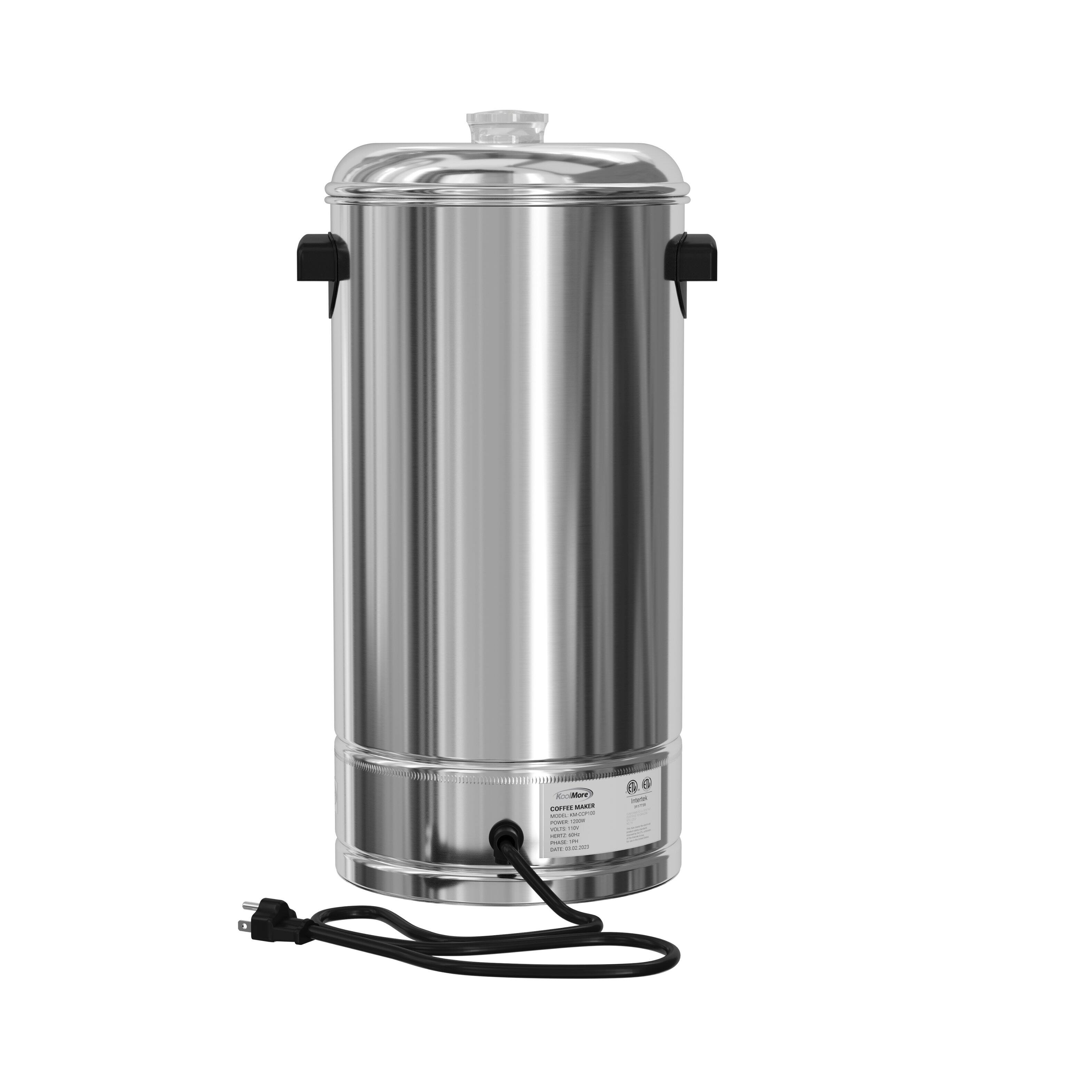 Alt View 2. Koolmore - Electric 100 Cup Commercial Coffee Percolator in Stainless Steel (KM-CCP100) - Silver.