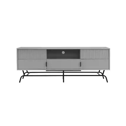 Front. Furniture of America - Umi Contemporary TV Stand for TV's up to 65" in Gray Pure - Gray.
