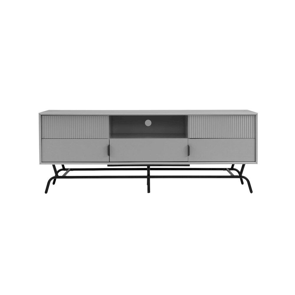 Front. Furniture of America - Umi Contemporary TV Stand for TV's up to 65" in Gray Pure - Gray.