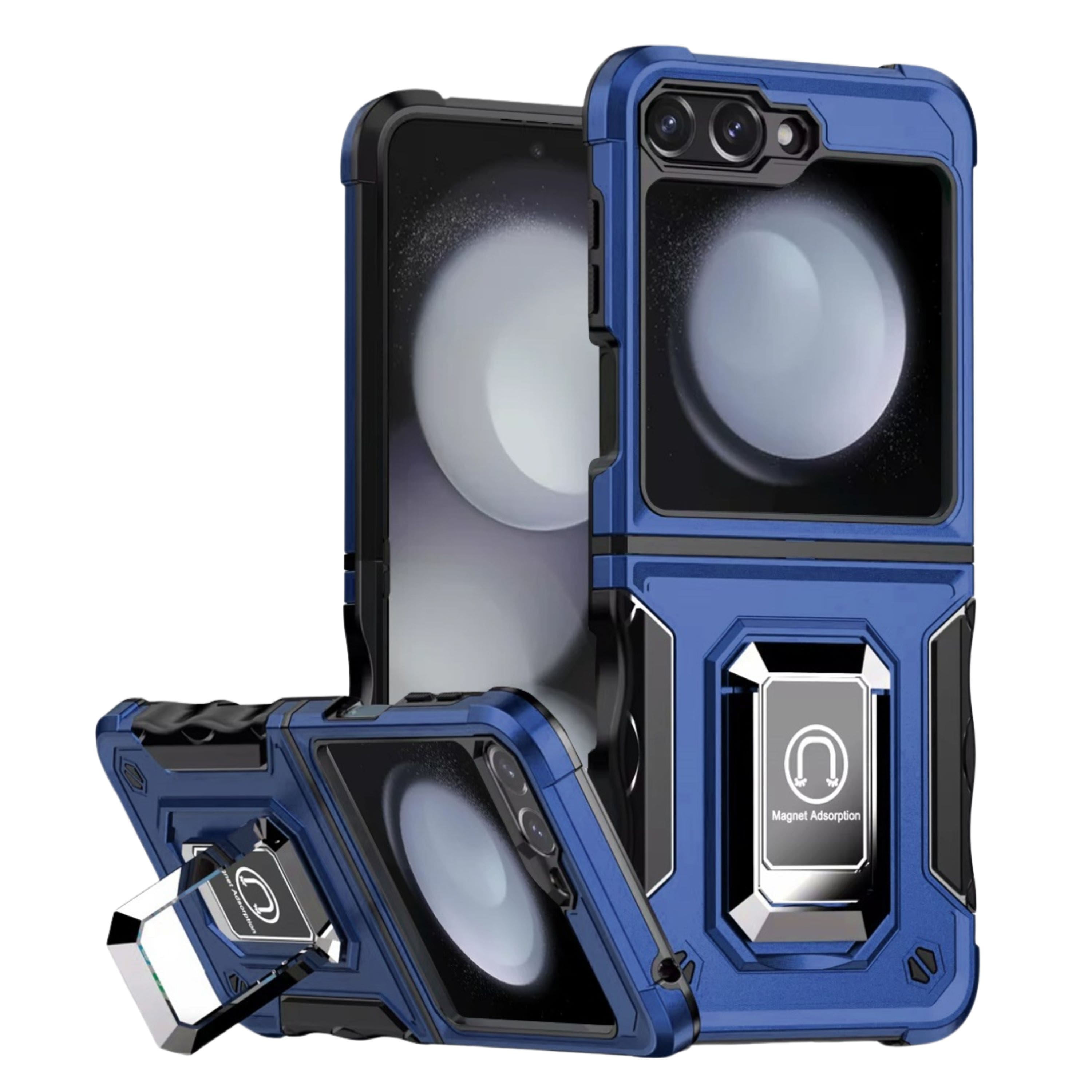 Kitcheniva - Protective Magnetic Ring Stand Grip Design Phone Case For Samsung Galaxy Z Flip 6 - Blue price history on PriceWatchPro