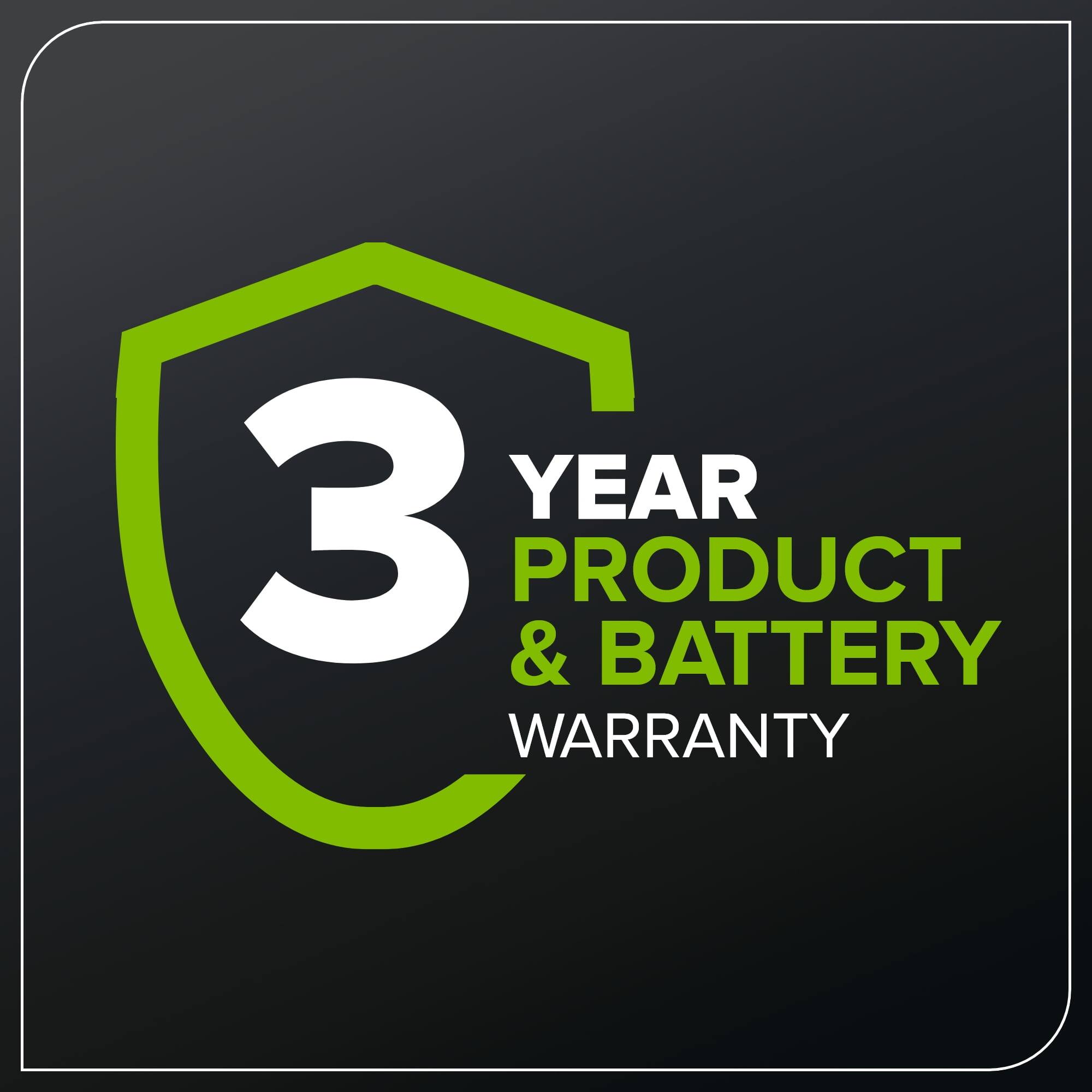 3 YEAR PRODUCT & BATTERY WARRANTY