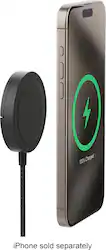mophie - 15W Magnetic Wireless Qi-enabled Devices, MagSafe/Qi2 compatible devices, AirPods/AirPods Pro with Kickstand - Black - Front_Zoom