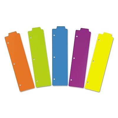 Front. Avery - Snap-In Plastic Bookmark Dividers with White Labels, Set of 5 - Assorted Colors.