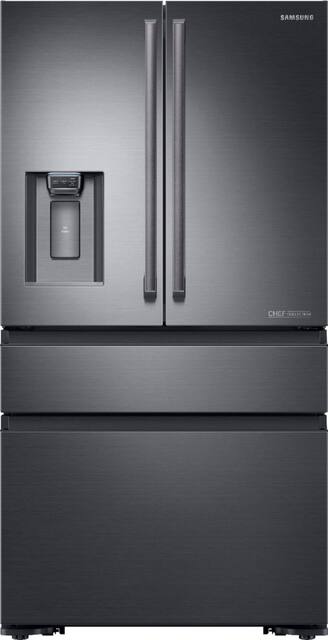 Samsung Chef Collection 22 6 Cu Ft 4 Door Flex French Door Counter Depth Fingerprint Resistant Refrigerator Matte Black Stainless Steel Rf23m8960mt Best Buy
