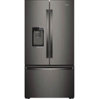 Whirlpool - 24 cu. ft. French Door Refrigerator with Auto-Humidity Crispers - Black Stainless Steel - Front_Zoom