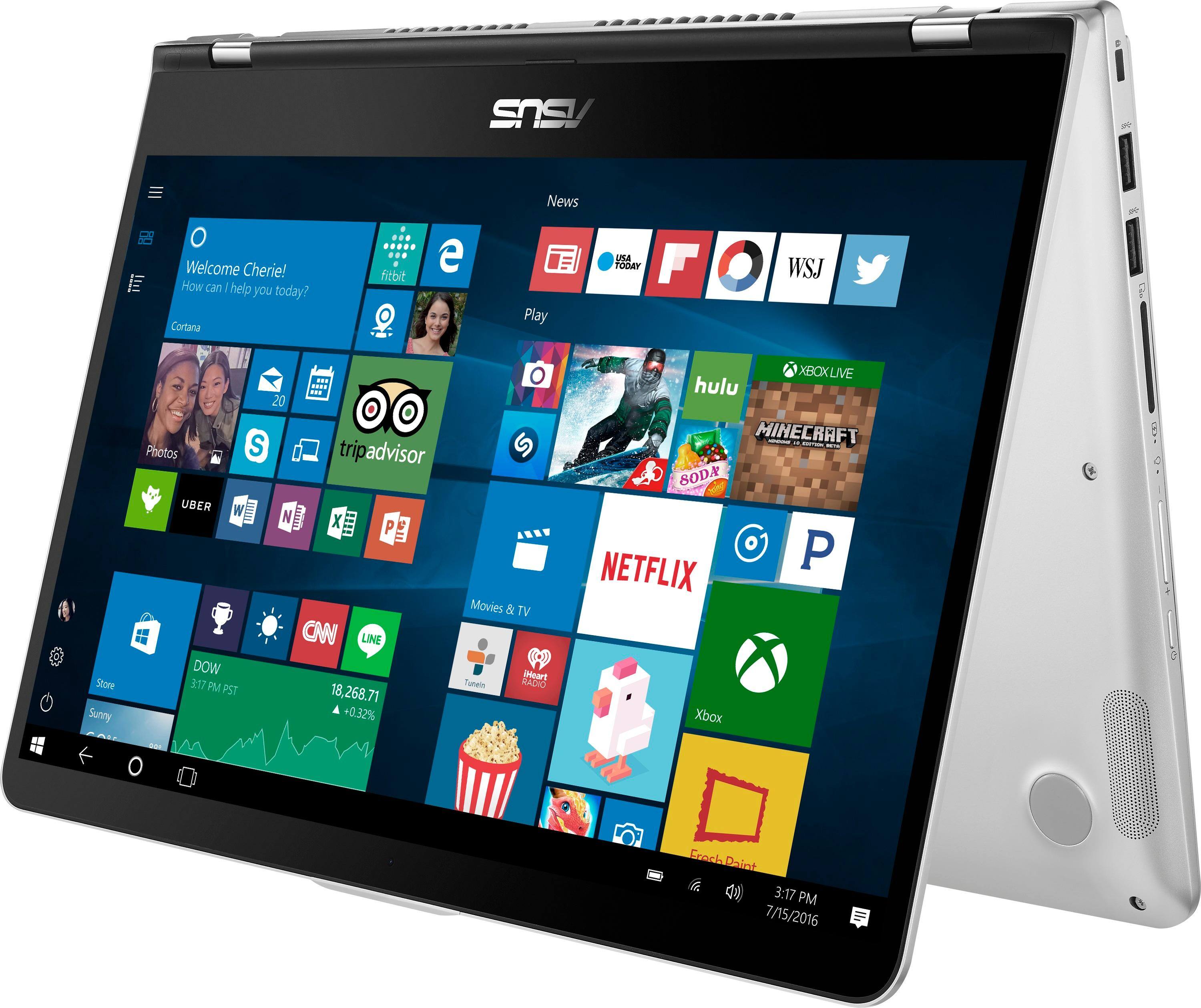 Left. ASUS - 2-in-1 14" Touch-Screen Laptop - Intel Core i5 - 8GB Memory - 1TB Hard Drive.