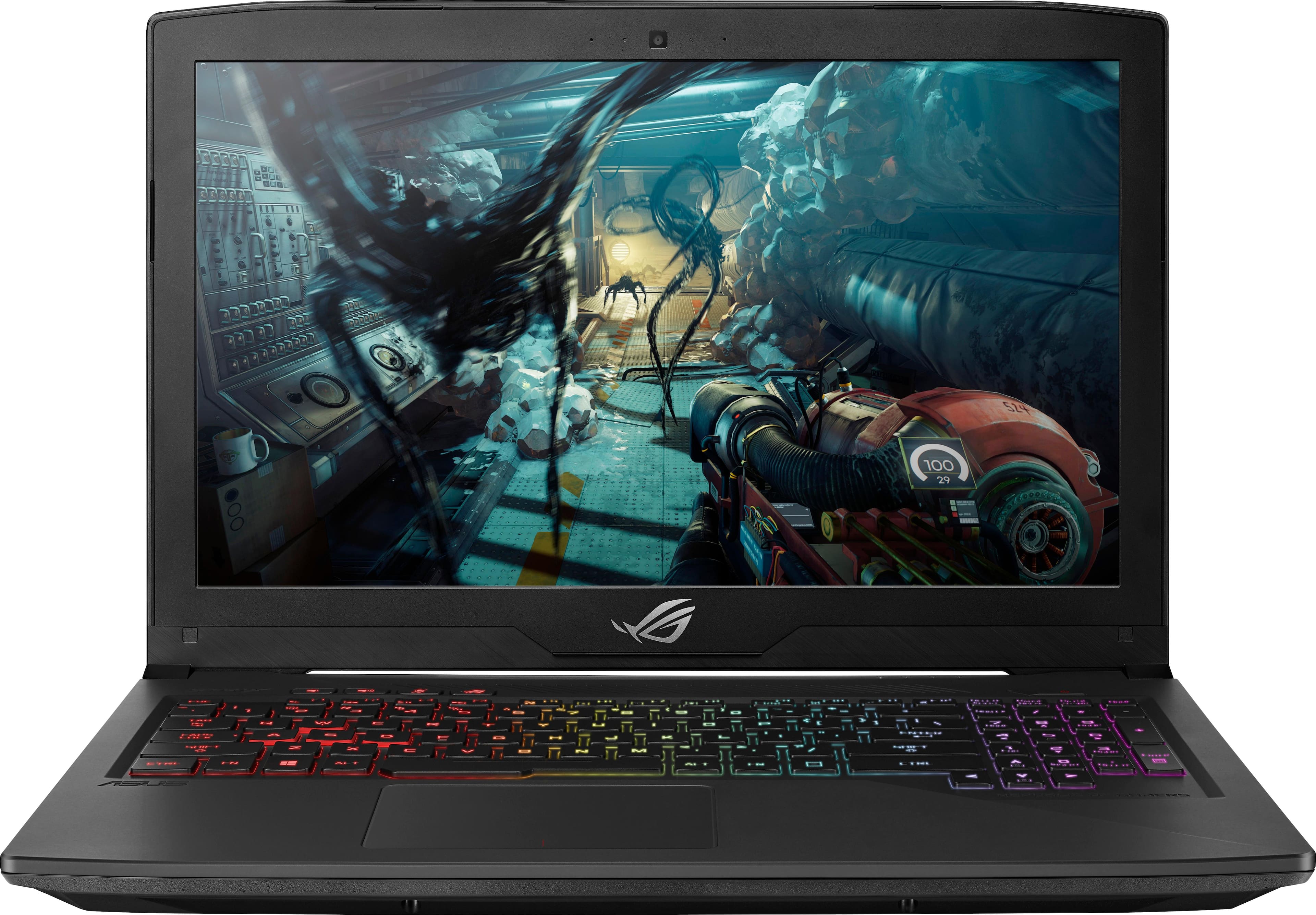 Alt View 20. ASUS - 15.6" Laptop - Intel Core i7 - 16GB Memory - NVIDIA GeForce GTX 1060 - 1TB Hard Drive + 128GB Solid State Drive - Soft touch black.