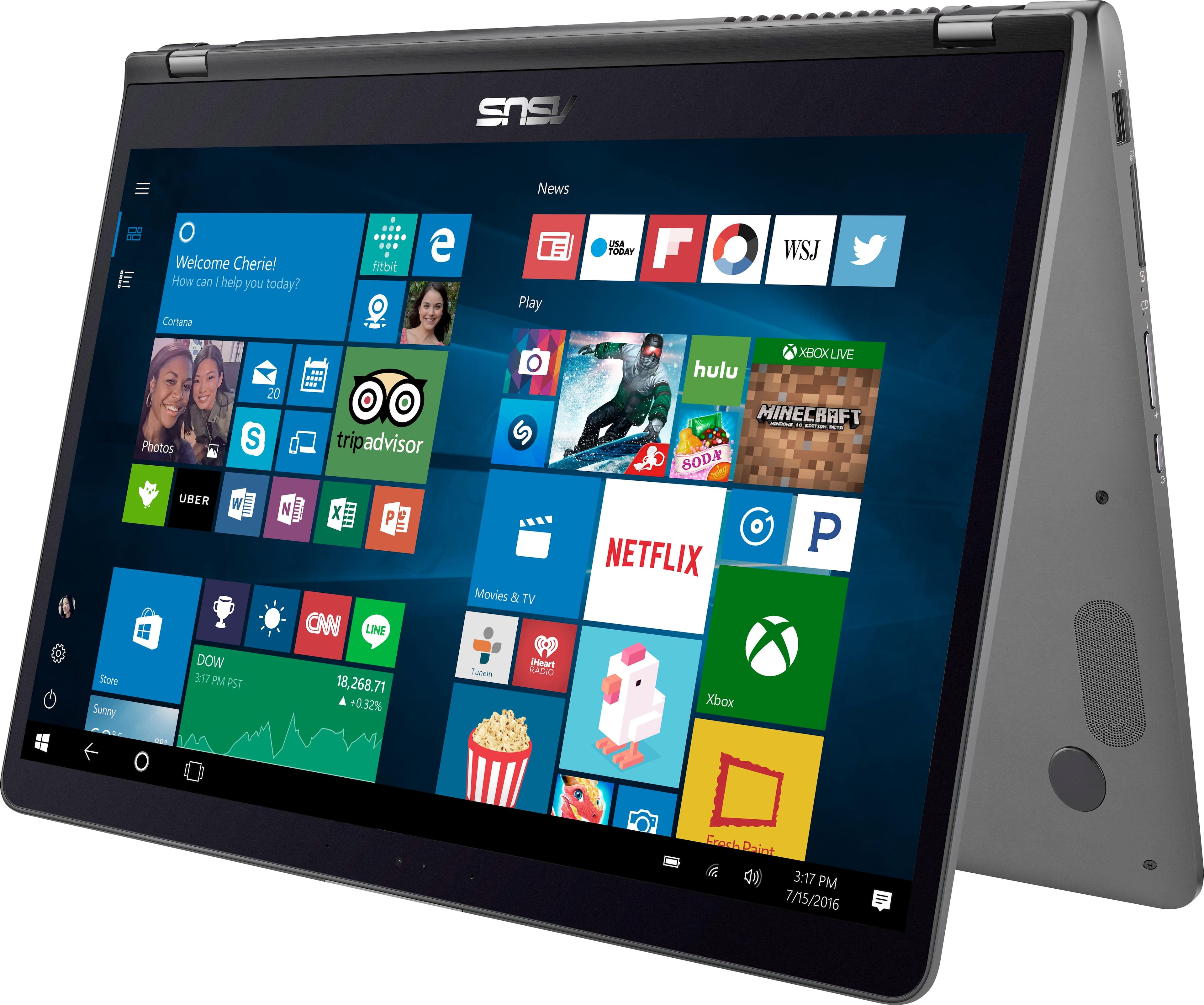 Left. ASUS - 2-in-1 15.6" Touch-Screen Laptop - Intel Core i7 - 16GB Memory - 2TB Hard Drive.