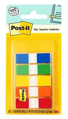 Post-it - Flags, .47" Colors, 100 Flags/Pack - Assorted