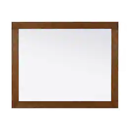 Elegant Kitchen and Bath - Noah Wooden Rectangle Mirror 42 x 36 - Brandy Walnut