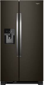 Whirlpool - 21.4 Cu. Ft. Side-by-Side Refrigerator - Black stainless steel - Front_Standard