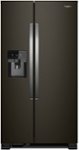Front. Whirlpool - 21.4 Cu. Ft. Side-by-Side Refrigerator - Black Stainless Steel.