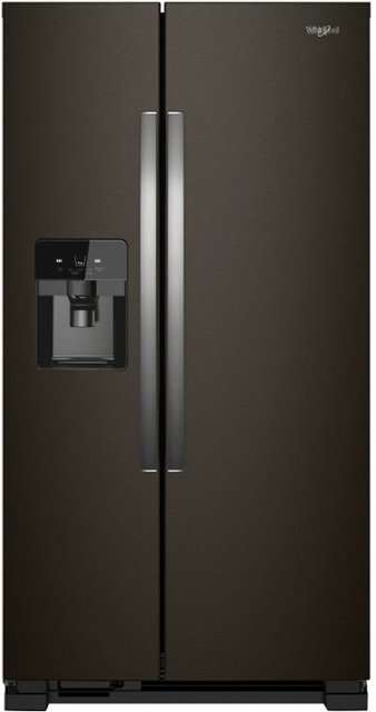 Front Zoom. Whirlpool - 21.4 Cu. Ft. Side-by-Side Refrigerator - Fingerprint Resistant Black Stainless.