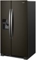 Left Zoom. Whirlpool - 21.4 Cu. Ft. Side-by-Side Refrigerator - Fingerprint Resistant Black Stainless.
