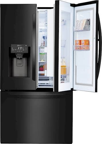 LG - 27.7 Cu. Ft. French Door-in-Door Smart Wi-Fi Enabled Refrigerator - Matte Black Stainless Steel