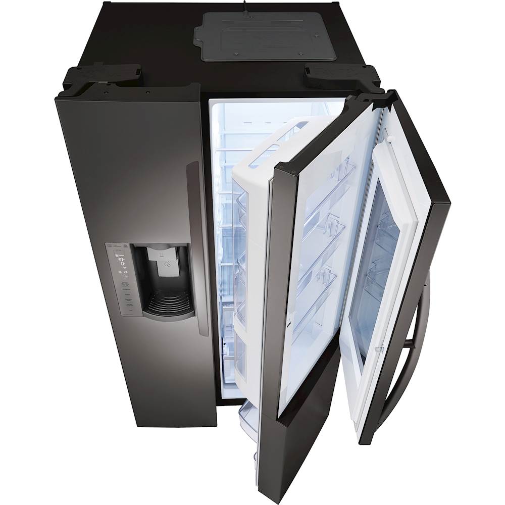 Alt View 13. LG - 21.7 Cu. Ft. Side-by-Side InstaView Door-in-Door Counter-Depth Smart Wi-Fi Refrigerator - Black Stainless Steel.