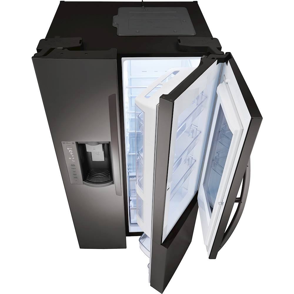 Alt View 13. LG - 21.7 Cu. Ft. Side-by-Side InstaView Door-in-Door Counter-Depth Smart Wi-Fi Refrigerator - Black Stainless Steel.