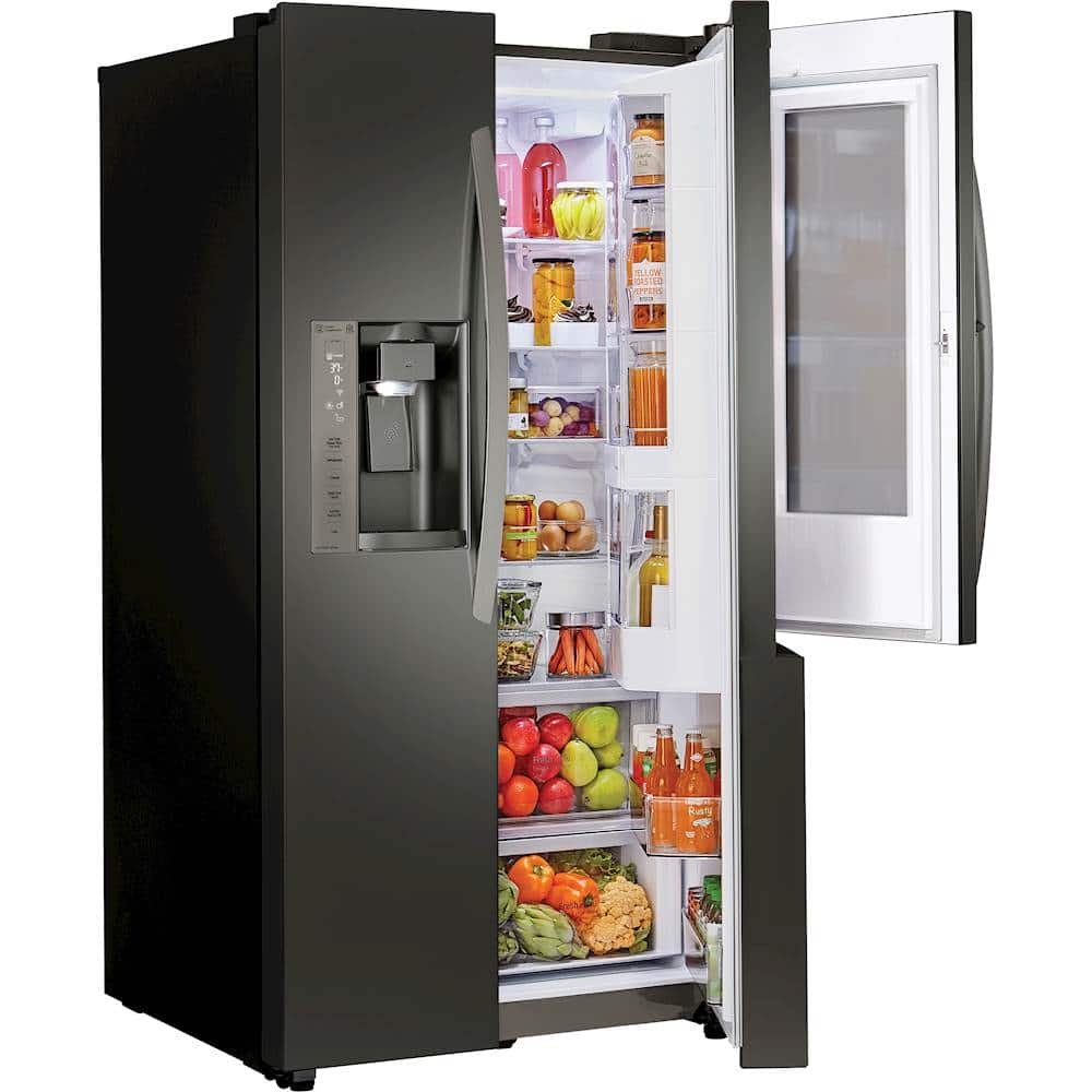 Alt View 14. LG - 21.7 Cu. Ft. Side-by-Side InstaView Door-in-Door Counter-Depth Smart Wi-Fi Refrigerator - Black Stainless Steel.