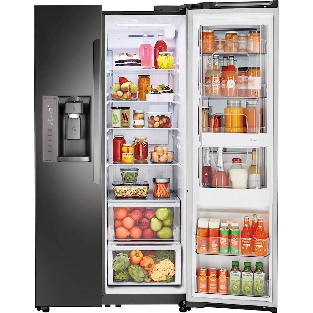 Alt View 15. LG - 21.7 Cu. Ft. Side-by-Side InstaView Door-in-Door Counter-Depth Smart Wi-Fi Refrigerator - Black Stainless Steel.