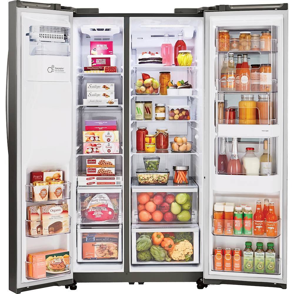 Alt View 16. LG - 21.7 Cu. Ft. Side-by-Side InstaView Door-in-Door Counter-Depth Smart Wi-Fi Refrigerator - Black Stainless Steel.