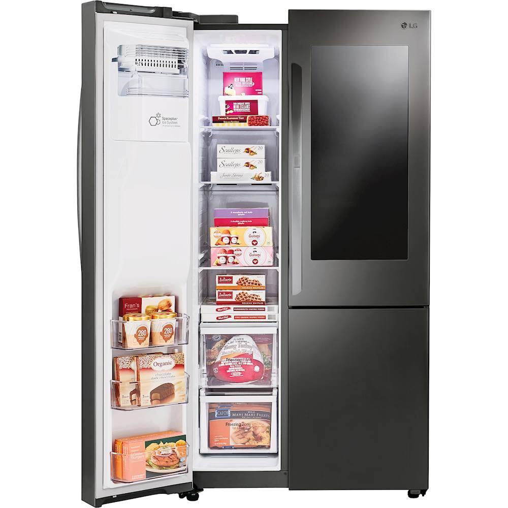 Alt View 17. LG - 21.7 Cu. Ft. Side-by-Side InstaView Door-in-Door Counter-Depth Smart Wi-Fi Refrigerator - Black Stainless Steel.